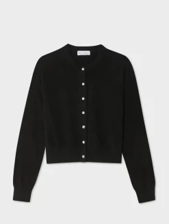 cashmere rhinestone button cardigan