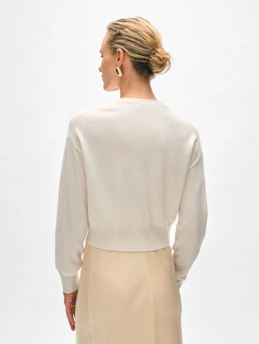 cashmere rhinestone button cardigan