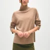 cashmere rib trim standneck