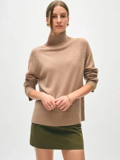 cashmere rib trim standneck