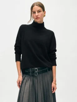 cashmere rib trim standneck