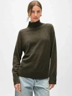 cashmere rib trim standneck