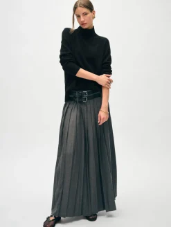 cashmere rib trim standneck