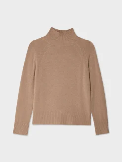 cashmere rib trim standneck