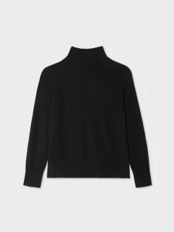 cashmere rib trim standneck