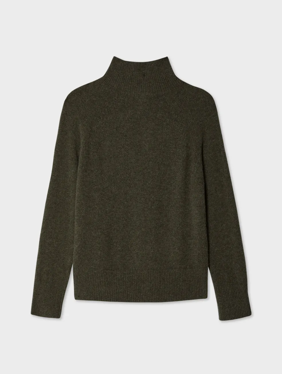 cashmere rib trim standneck