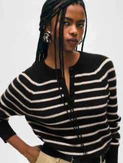 cashmere ribbed striped henley