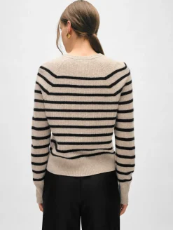 cashmere ribbed striped henley