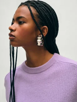 cashmere saddle sleeve crewneck