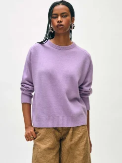 cashmere saddle sleeve crewneck