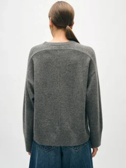 cashmere saddle sleeve crewneck