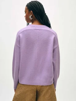 cashmere saddle sleeve crewneck