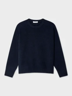 cashmere saddle sleeve crewneck