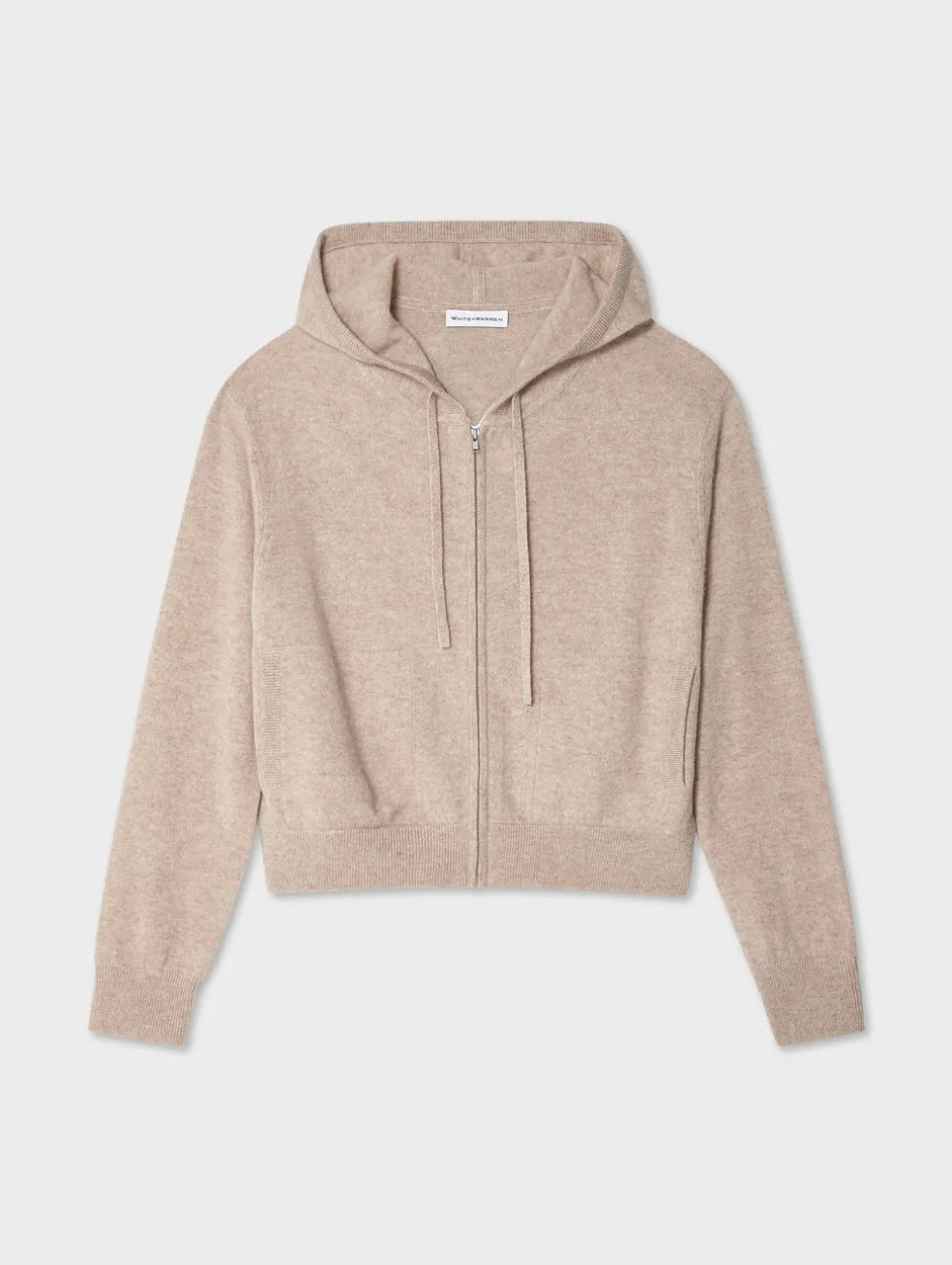 cashmere shrunken zip hoodie