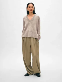 cashmere side slit v neck