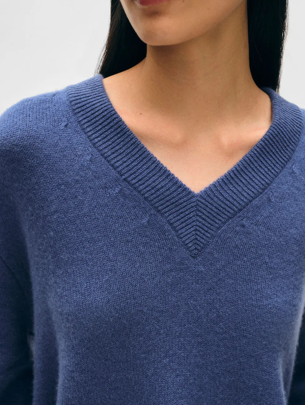 cashmere side slit v neck