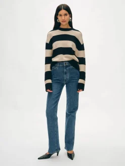 cashmere striped crewneck