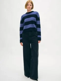 cashmere striped crewneck
