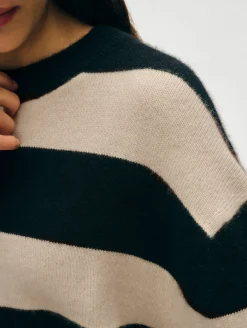 cashmere striped crewneck