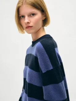 cashmere striped crewneck