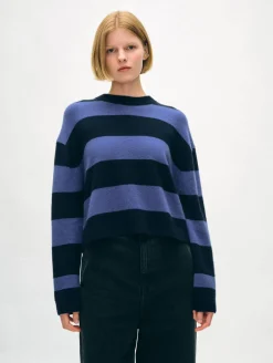 cashmere striped crewneck