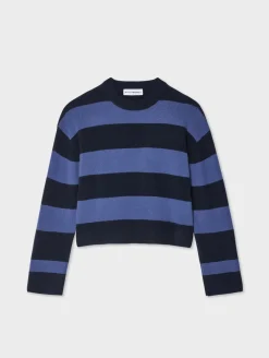 cashmere striped crewneck