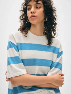 cashmere striped easy tee