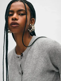 cashmere waffle cardigan