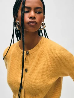 cashmere waffle cardigan