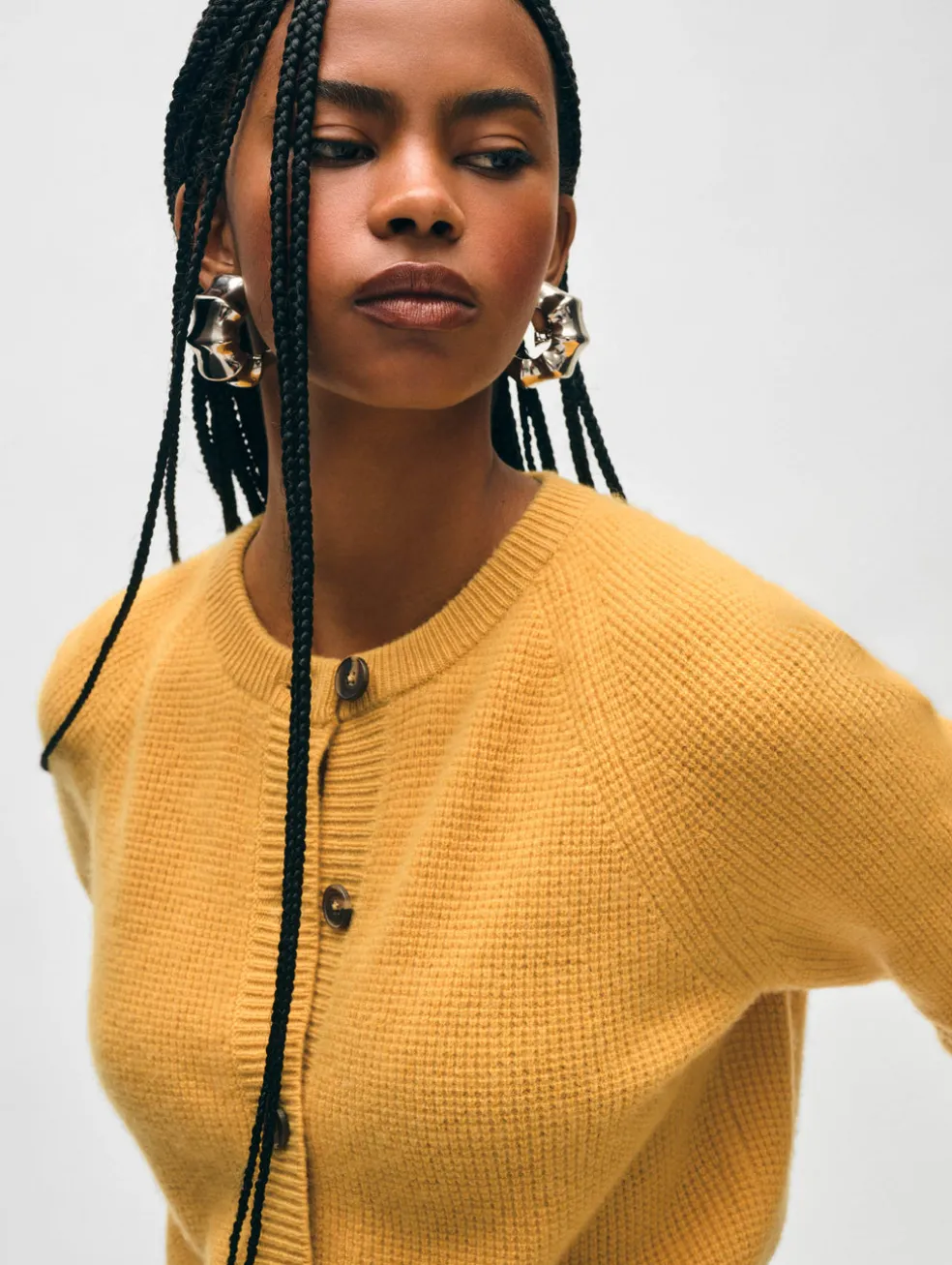 cashmere waffle cardigan