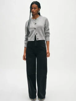 cashmere waffle cardigan