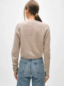 cashmere waffle cardigan