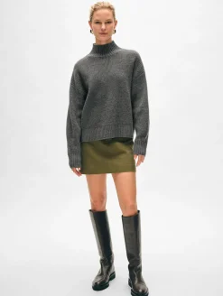 cashmere waffle standneck