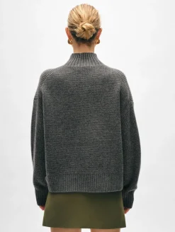 cashmere waffle standneck