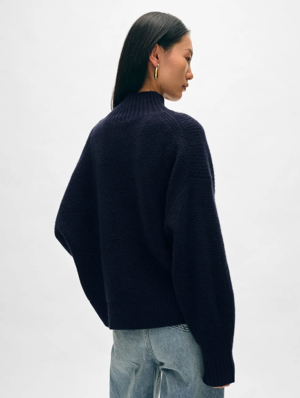 cashmere waffle standneck