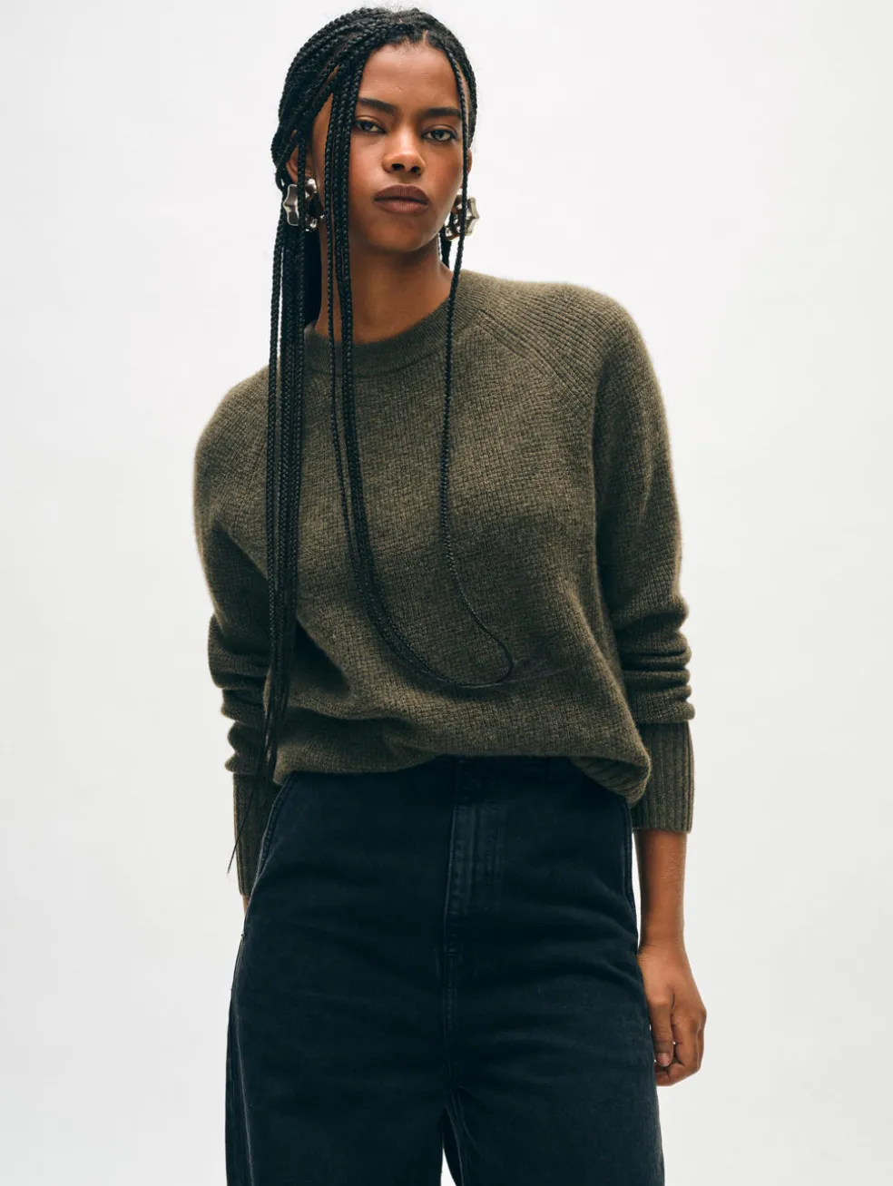 cashmere waffle sweatshirt
