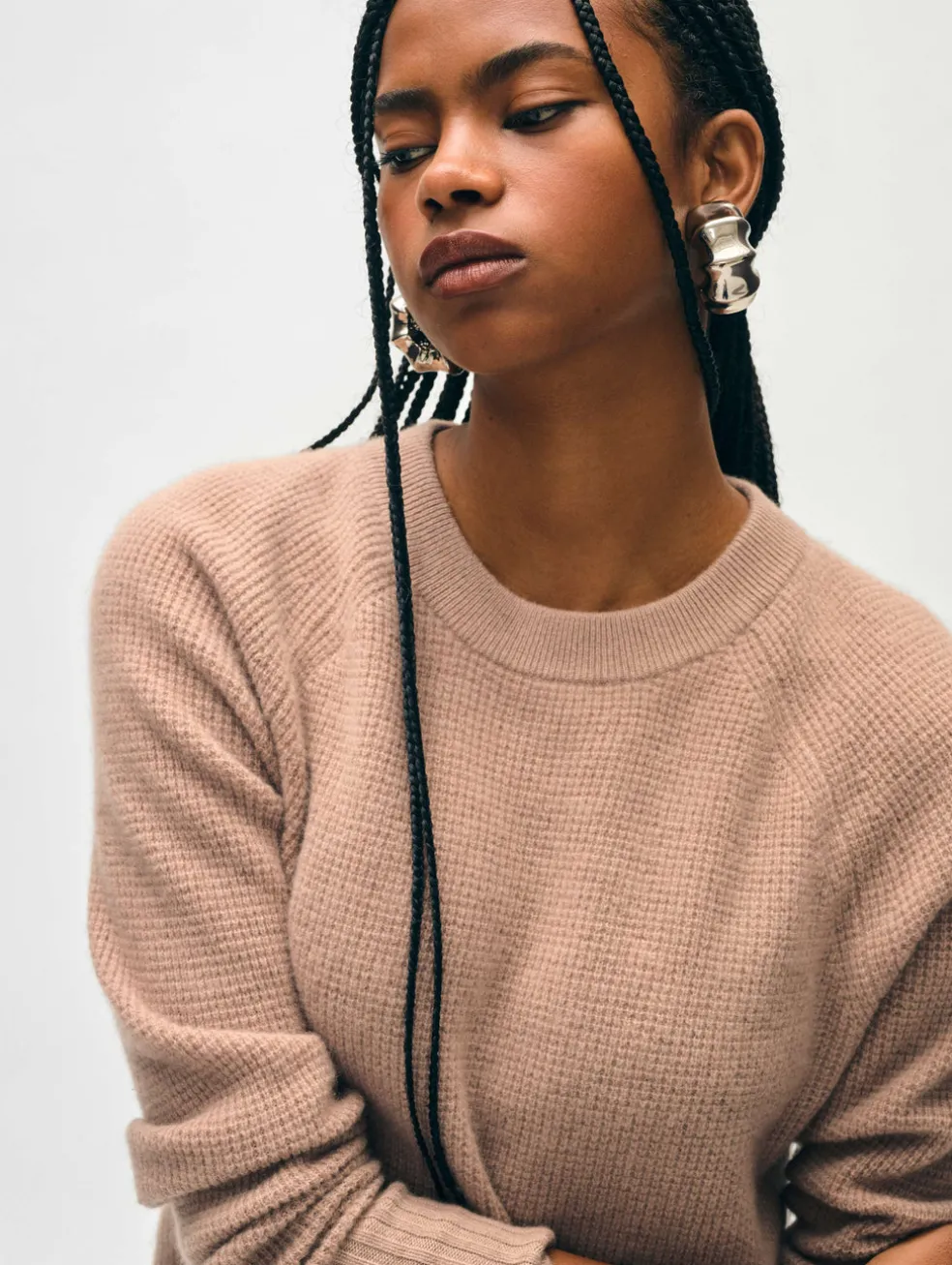 cashmere waffle sweatshirt