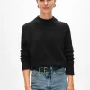cashmere wide rib trim crewneck