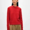 cashmere wide rib trim crewneck