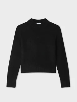 cashmere wide rib trim crewneck