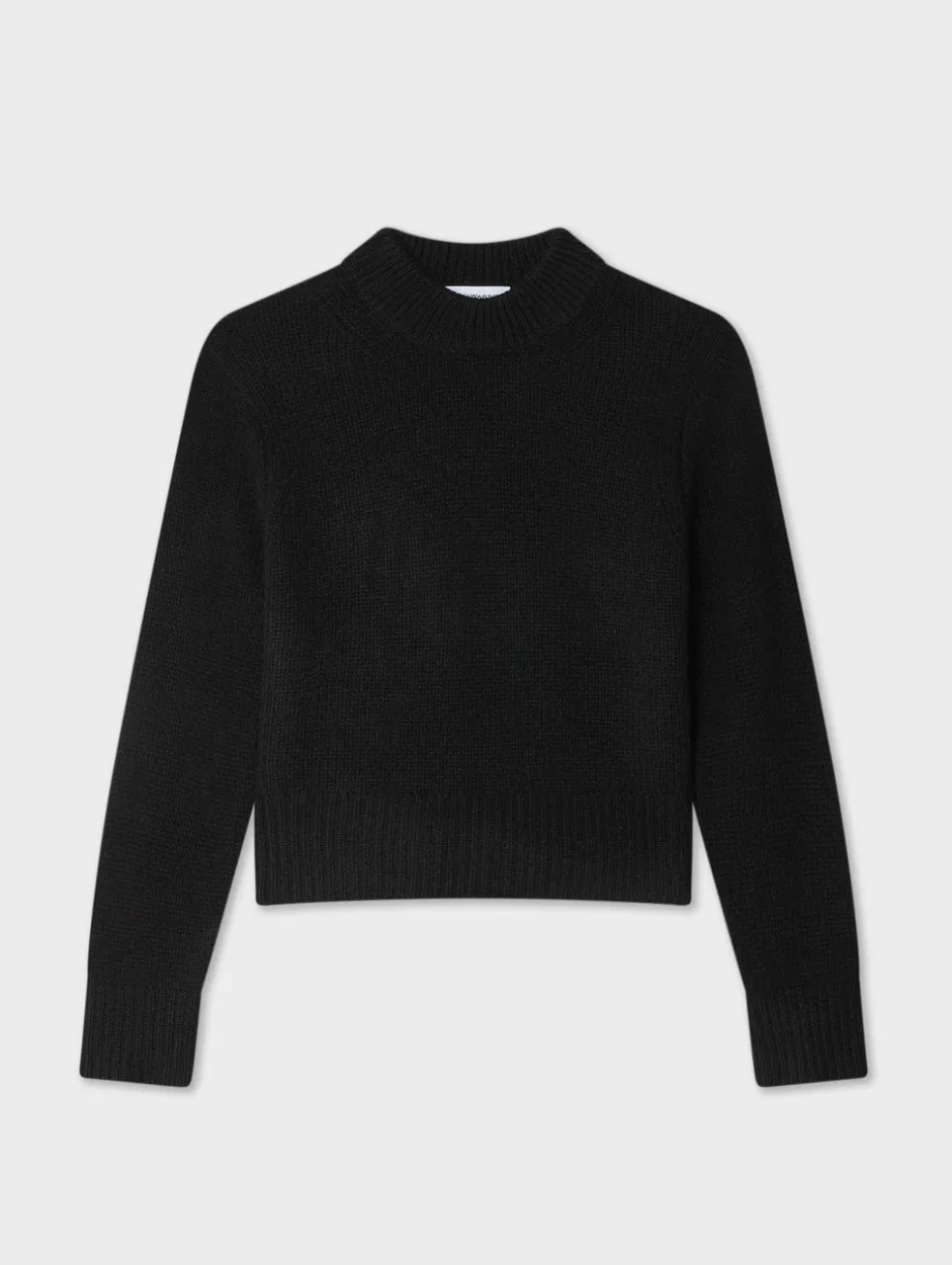 cashmere wide rib trim crewneck