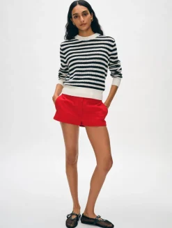 cotton blend mesh crewneck