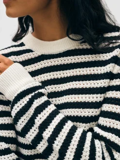 cotton blend mesh crewneck