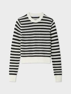 cotton blend mesh crewneck