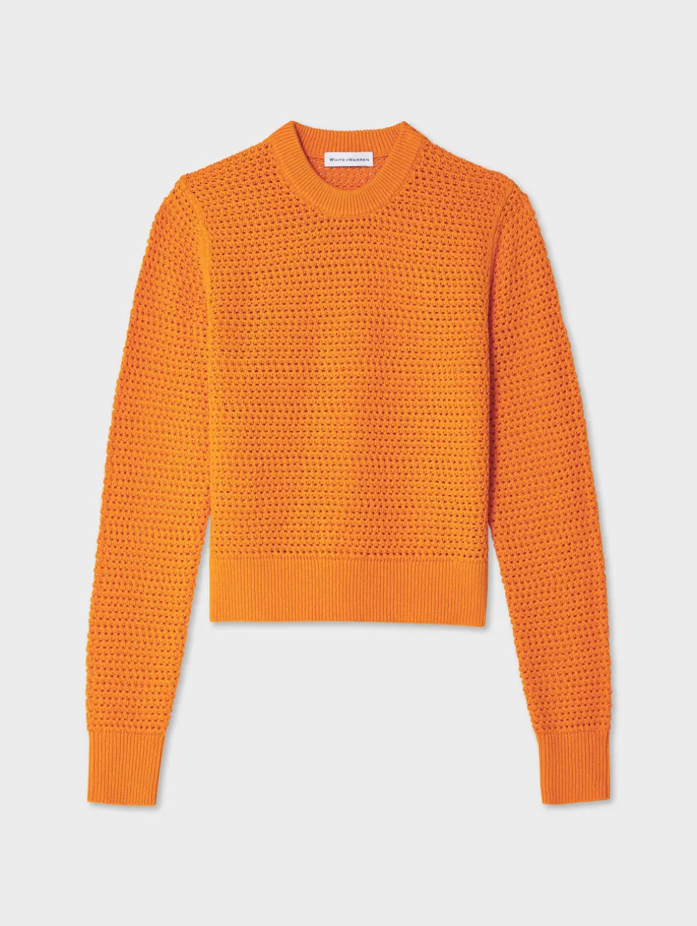 cotton blend mesh crewneck