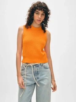 cotton blend ribbed shell