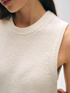 cotton blend ribbed shell