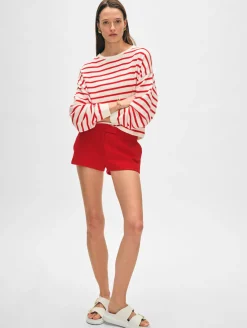 cotton linen drop shoulder sweater