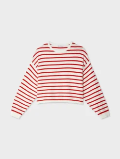 cotton linen drop shoulder sweater