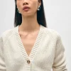 cotton linen ribbed cardigan